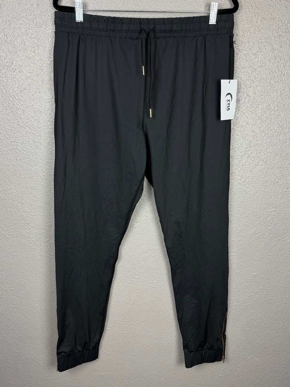 NWT Zyia Black Everywhere Zipper Jogger Women's XXL Stretch Lightweight Gym